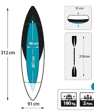 Kayak Hinchable 2 Personas con Hinchador y Bolsa