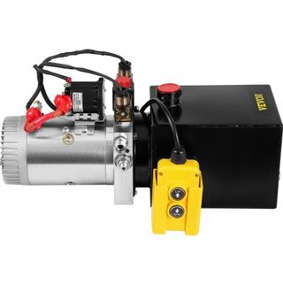 Unidad de Potencia Hidráulica de Doble Acción Bomba Hidráulica Tanque de Acero de 4L Unidad de Potencia Hidráulica 12V DC para Remolque de Volteo Elevación de Automóviles