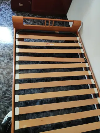 Cama individual madera 105x200 con somier