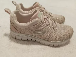 Zapatillas Skechers Rosa y Plateadas