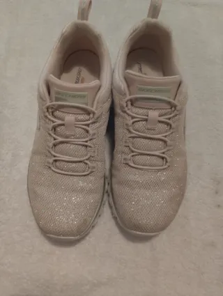 Zapatillas Skechers Rosa y Plateadas