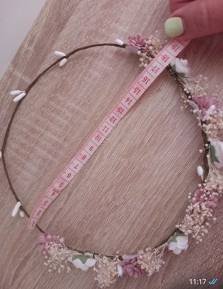 Corona de comunión flores rosas y blancas