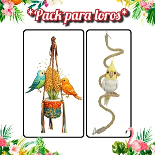 Pack espiral+cesta para agapornis/guacamayos