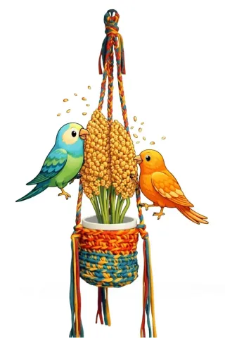 Pack espiral+cesta para agapornis/guacamayos