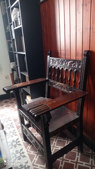 Mesa despacho estilo castellano madera noble