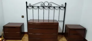 Conjunto Muebles Dormitorio años 70 madera noble