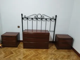 Conjunto Muebles Dormitorio años 70 madera noble