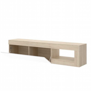 Mueble Bajo Tv Lebo. Blanco Brillo y Nature