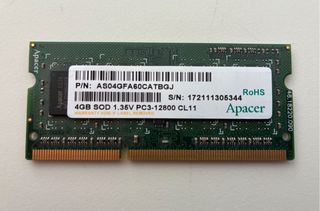 RAM Apacer 4GB DDR3 Portátil varias disponibles
