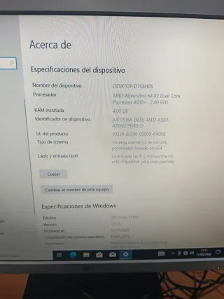 PC Ordenador Solo la CPU no se aceptan devolucione
