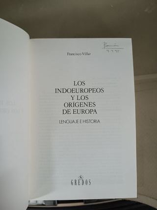 Los indoeuropeos y los orígenes de Europa. Lenguaj
