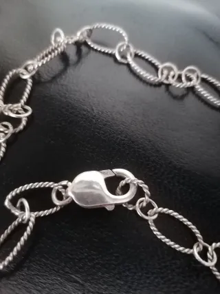 Collana elegante color argento 925 con maglie oval