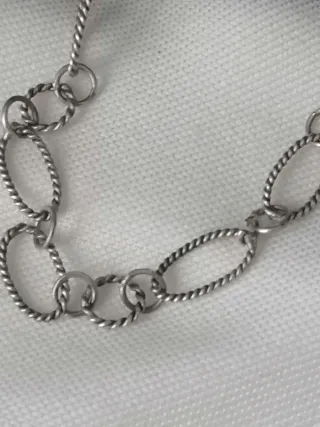 Collana elegante color argento 925 con maglie oval