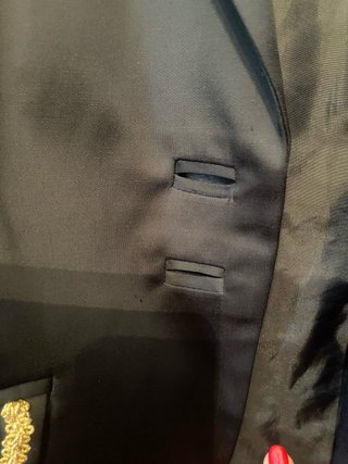 Blazer blu nuovo con dettagli oro