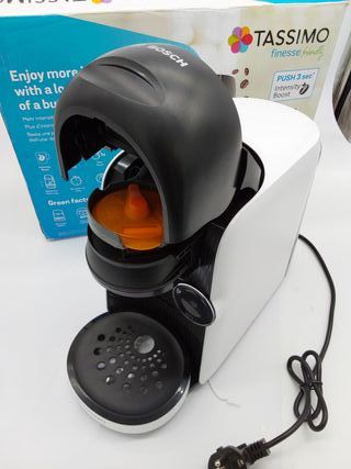 Bosch - Cafetera Tassimo Finesse Friendly,1400W, IntensityBoost, INTELLIBREW™, Blanco, TAS164E