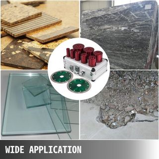 Juego de 8 Piezas de Brocas de Diamante, Brocas de Núcleo de Diamante, M14 20/25/32/35/40/50/60/68 MM con 2 Cuchillas de Sierra, Brocas de Corte de Sierra, Herramienta de Perforación para Núcleos ...