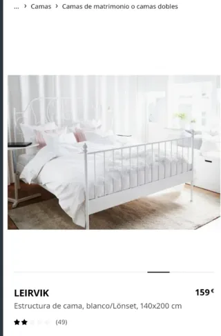 Cama Leirvik + somier + colchón