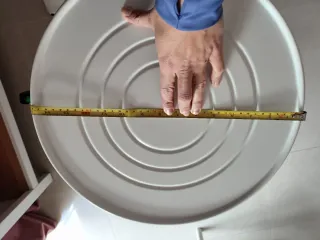 Mesa auxiliar redonda metal blanca