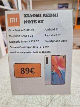 Xiaomi Redmi Note 8T 128GB Nero