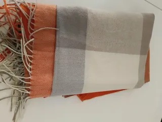 Pashmina Foulard Mujer Gris y Naranja
