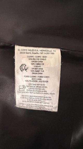 Chaqueta 100% Pelo Conejo