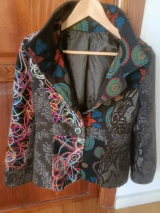 Abrigo mujer patchwork multicolor