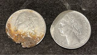 Coppia 100 Lire Minerva 1960 Modificate