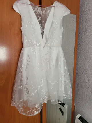 Vestido Boda Civil Corto Encaje