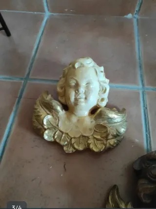 3 Cabezas de ángel decorativas