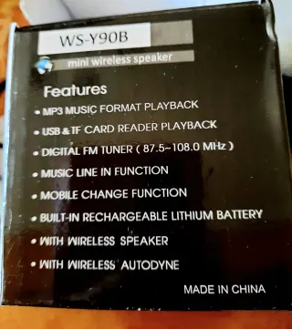 Altavoz Bluetooth WS-Y90B Mini Portátil