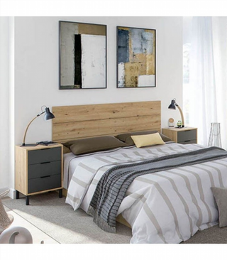 Cabecero y 2 Mesitas de Noche. Nodi/Gris Antracit