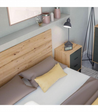 Cabecero y 2 Mesitas de Noche. Nodi/Gris Antracit