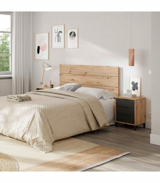 Cabecero y 2 Mesitas de Noche. Nodi/Gris Antracit