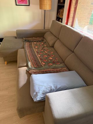 Sofá 3 plazas con chaiselongue Banak, opcion cama