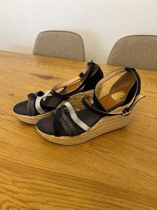 Sandalias Esparteña Azul Marino Plataforma