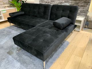 Sofá Cama Negro Terciopelo