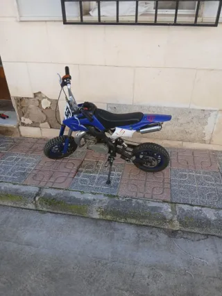 Mini Moto Motocross Infantil Azul y Blanca