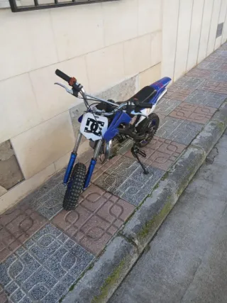 Mini Moto Motocross Infantil Azul y Blanca
