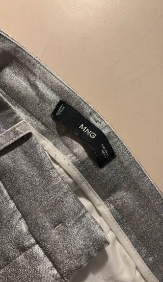 Pantalón Mango Plateado Talla 34