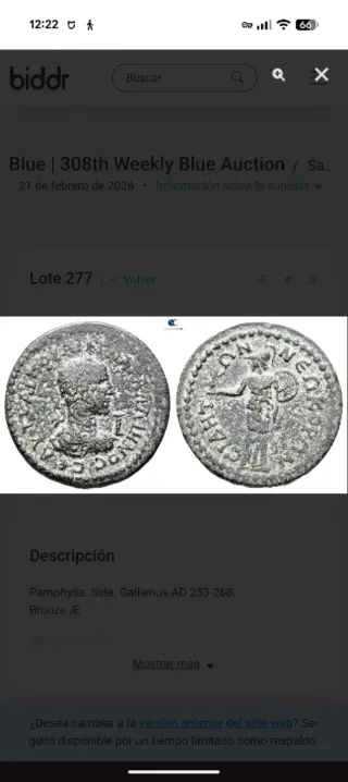 Moneda Romana Galieno 253-268 d.C