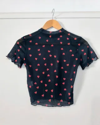 Crop top malla corazones M