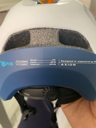 Casco POC Axion SPIN Blu/Bianco Taglia 51-54