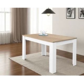 Mesa Comedor Extensible Roble y Blanco