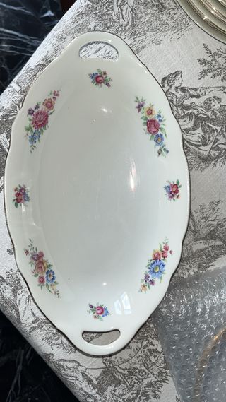 Set piatti porcellana decoro rosa oro