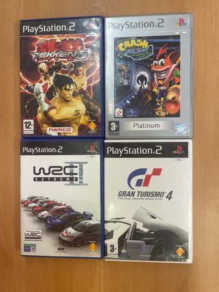 Pack 4 Juegos PS2: Tekken 5, Crash, WRC, GT4