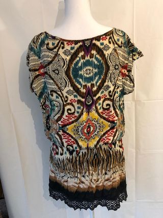 Vestido estampado multicolor talla única