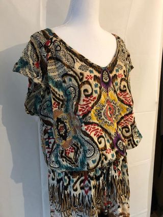 Vestido estampado multicolor talla única