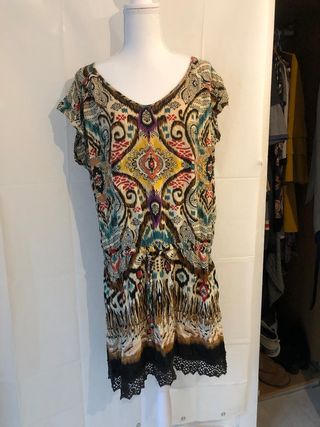 Vestido estampado multicolor talla única