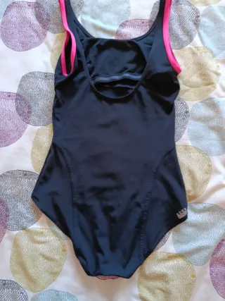 Bañador mujer natación negro y rosa