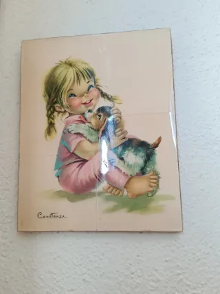 Cuadro infantil Constanza años 70